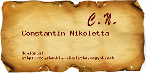 Constantin Nikoletta névjegykártya