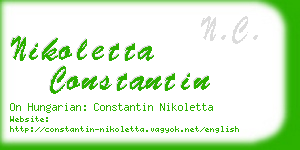 nikoletta constantin business card